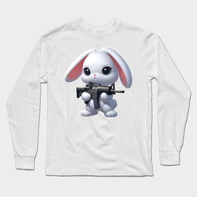 Tactical Bunny Long Sleeve T-Shirt by Rawlifegraphic